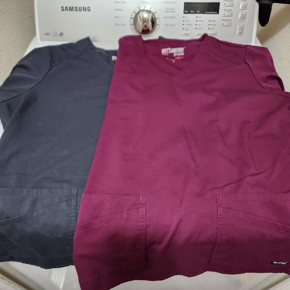 Grey's Anatomy Tops - 2 Grey's Anatomy Scrub Tops Women's Large Spandex Stretch Nurse Nursing